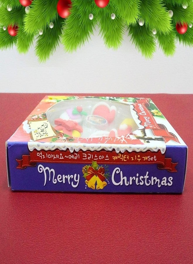 G.FIDEL مجموعة ممحاة عيد الميلاد ثلاثية الأبعاد من جي. فيدل، 5 قطع، ممحاة أقلام رصاص، ممحاة أحجية عيد الميلاد للأطفال - Image 2